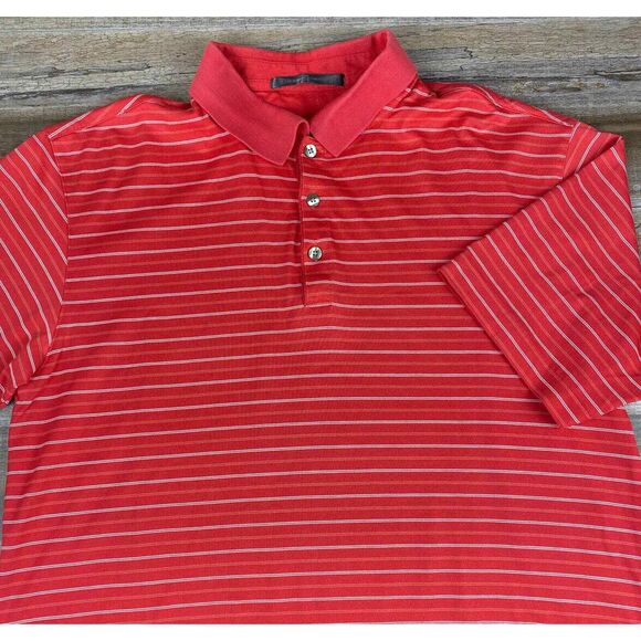 Vintage Nike Tiger Woods Golf Polo Mens, Dri-Fit Short Sleeve‎ Red/white Medium - Picture 1 of 7